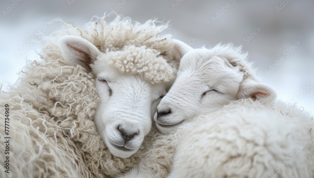 Fototapeta premium sheep and lamb