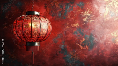 Red Light Hanging on Red Wall