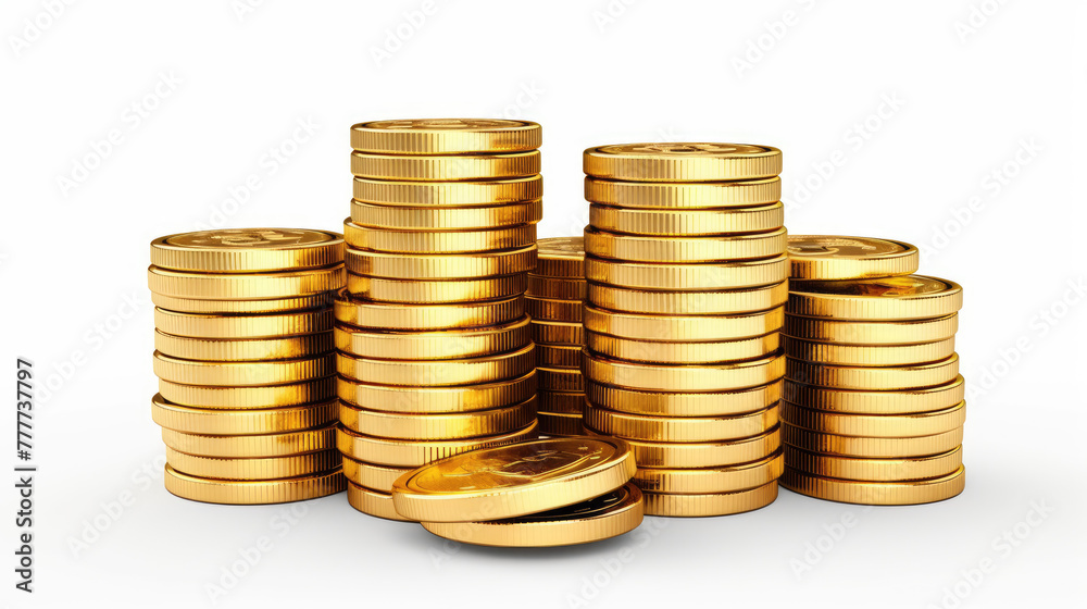 Stack of golden money coins , isolated on white background with growth graph, business marketing, financial growth and investment analysis
Stack of golden money coins , isolated on white background with growth graph, business marketing, financial growth and investment analysis