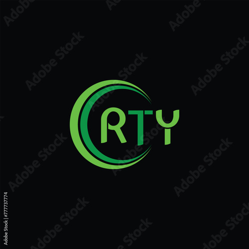 RTY letter logo design on black background. RTY creative initials letter logo concept. RTY letter design