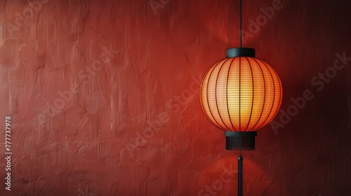 Red Light Hanging on Red Wall
