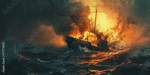 Vessel Inferno in Raging Storm