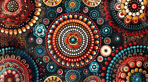 Aboriginal dot painting combines with the ancient art of mandalas. This fusion creates decorative artwork that merges the symbolism of both cultures.