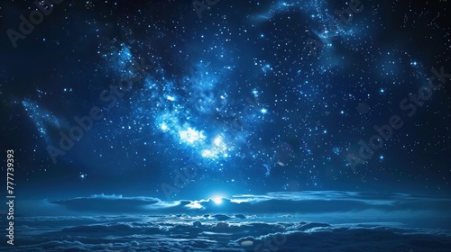 Beautiful background of night starry dark blue sky