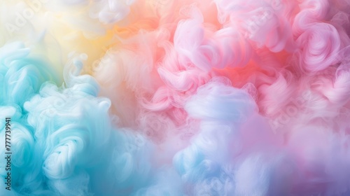 Colorful cotton candy in soft pastel color background, romantic pastel texture background.