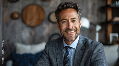 Smiling Man in Suit and Tie