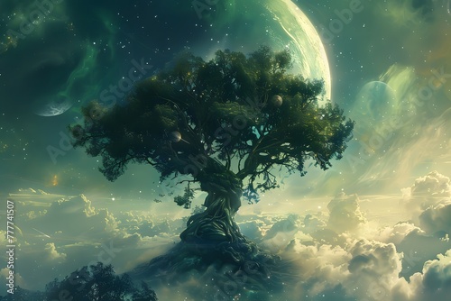 Celestial Arbor: Majestic Tree Among the Clouds © TNP