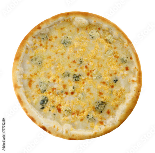 Pizza with cheese isolated on white background