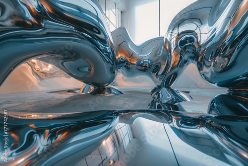 abstract liquid metal