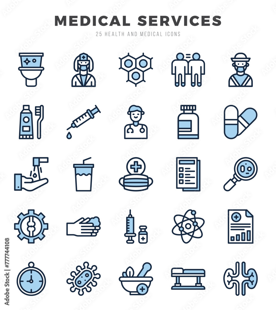 MEDICAL SERVICES icon pack for your website. mobile. presentation. and logo design.