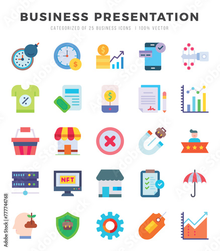 Set of Business Presentation icons. Vector Illustration.