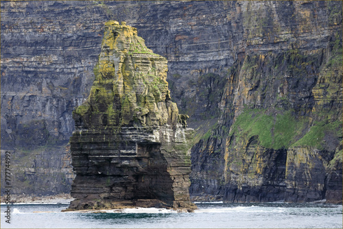 A sea stack of rock  at the cliffs of Moher