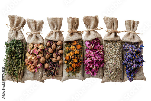 Herbal Pouches Showcase isolated on transparent background