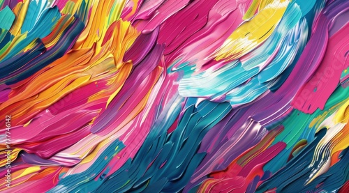 Abstract colorful digital art background with brush strokes and vibrant colors in the style of oil painting Generative AI