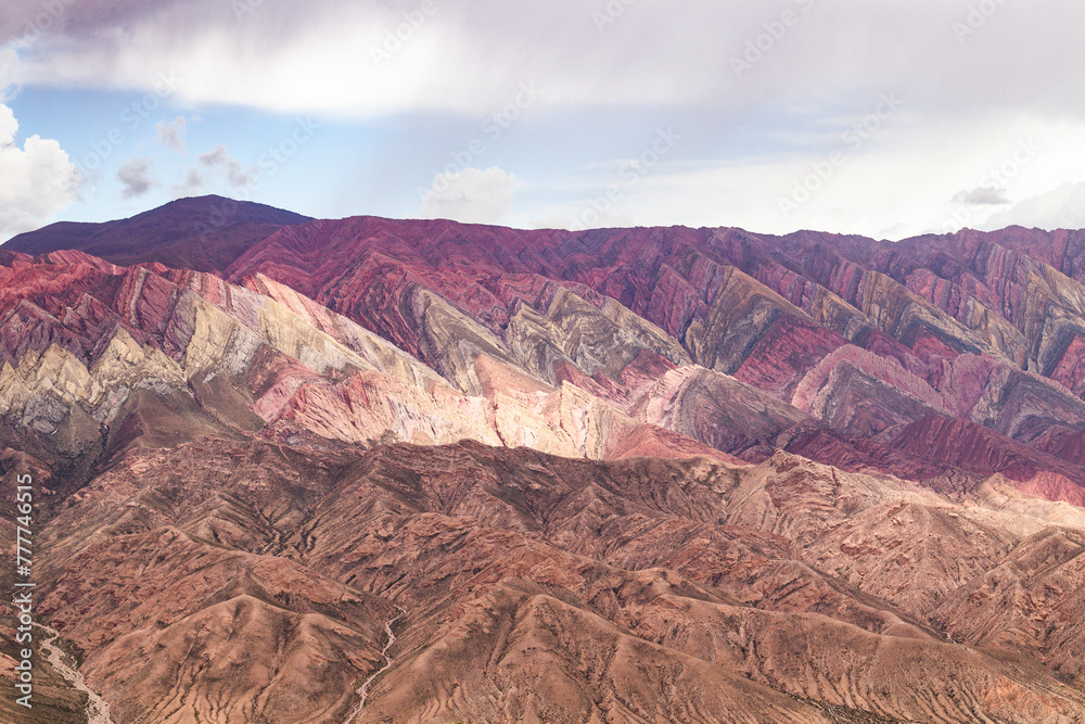 multicolored mountains located in the town of Humahuaca, Argentina
