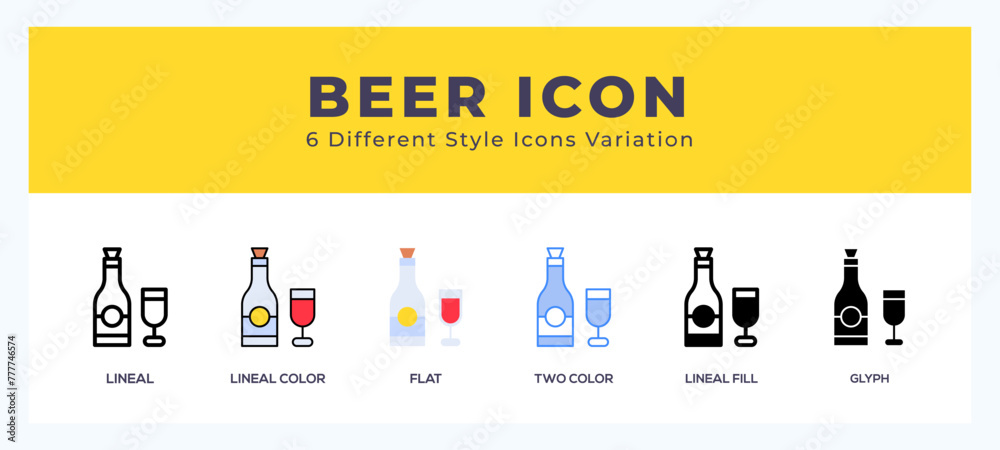 Fototapeta premium Beer icon vector design illustration in trendy style
