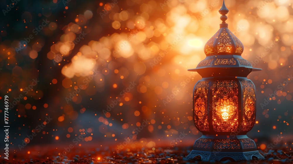 A majestic golden lantern adorning an opulent Eid Mubarak backdrop, exuding elegance and tradition-1 A majestic golden lantern adorning an opulent Eid Mubarak backdrop, exuding elegance and tradition-1