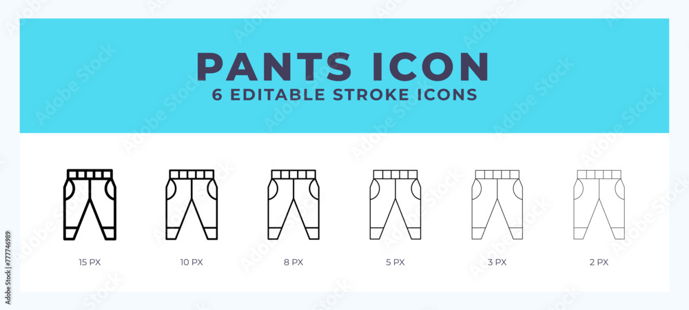 Pants line icon. Thin line. Bold line. Vector illustration.
