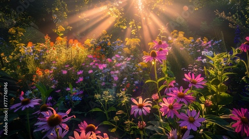 Golden Glow: Capturing the Beauty of a Sunlit Garden