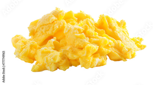 Scrambled eggs isolated on white background