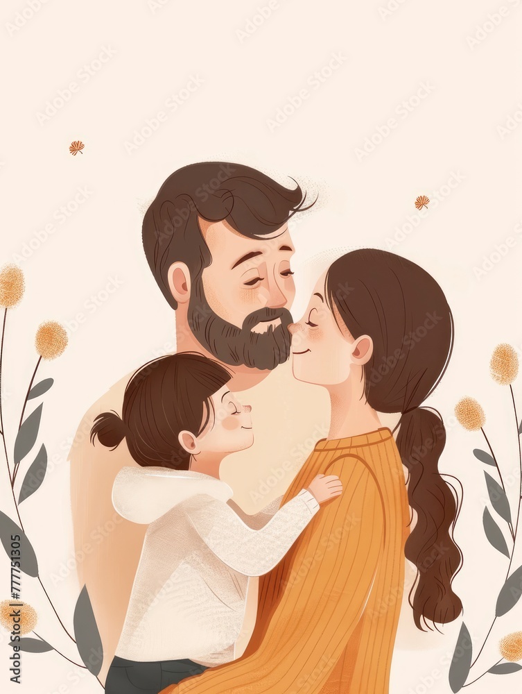 father's day illustration with child, realistic, copy space - generative ai father's day illustration with child, realistic, copy space - generative ai