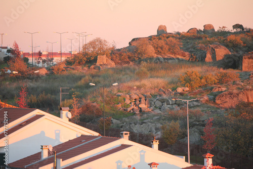 landscape with sky in castelo branco - portugal photo