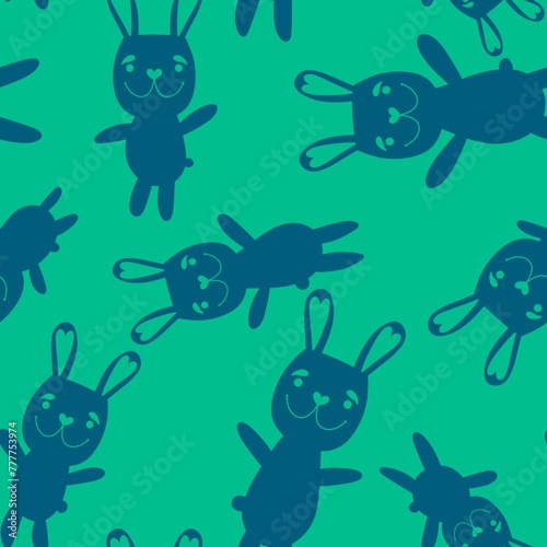 Easter animals bunnies seamless rabbit pattern for wrapping paper and kids clothes print and party accessories © Tetiana