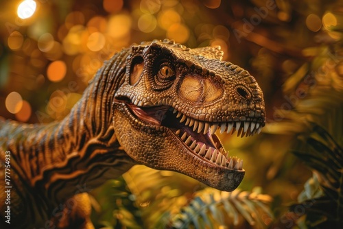 Close Up Tyrannosaurus Rex in the Prehistoric Forest, Jurassic Period © Nikki AI