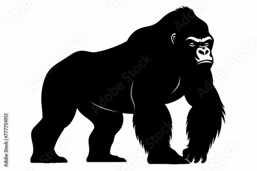 gorilla silhouette black vector artwork illustration