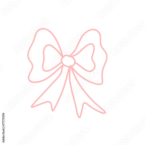 Pink bow outline