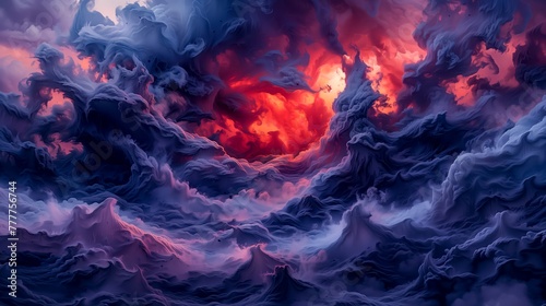 Apocalyptic Visions: Fiery Sky and Tumultuous Sea