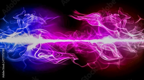 Energetic Dance of Purple and Blue Smoke