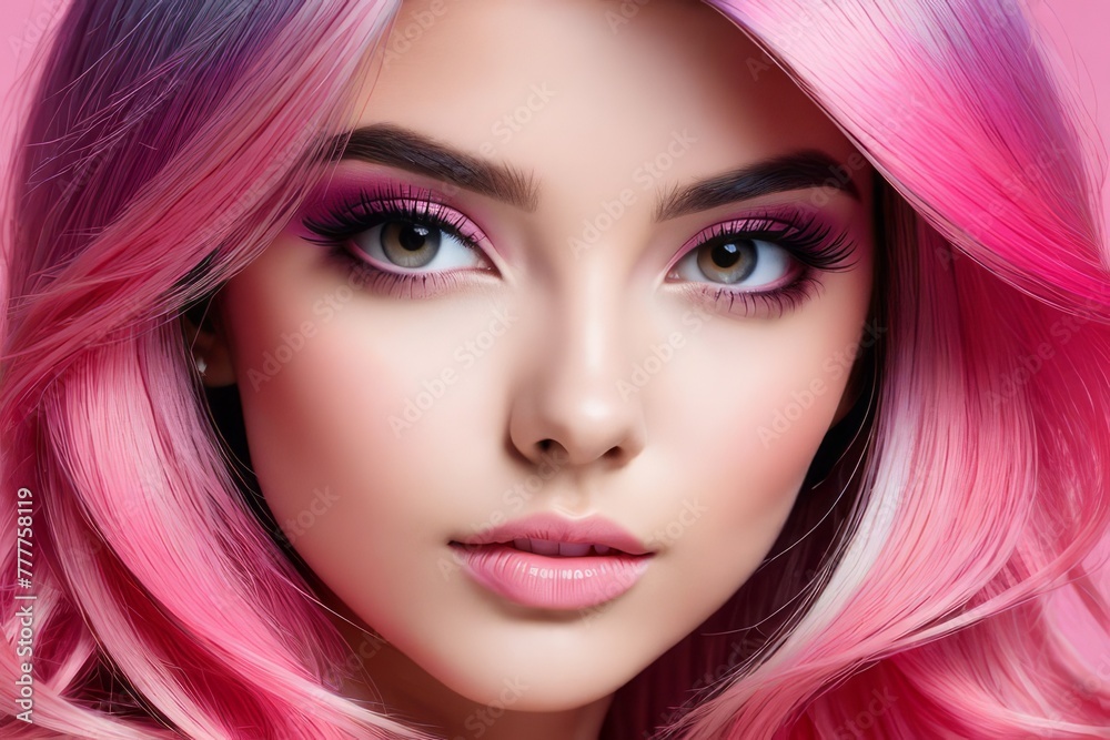 Sunkissed Rose: Portrait Close-Up of Young Girl's Ombre Hair Sunkissed Rose: Portrait Close-Up of Young Girl's Ombre Hair