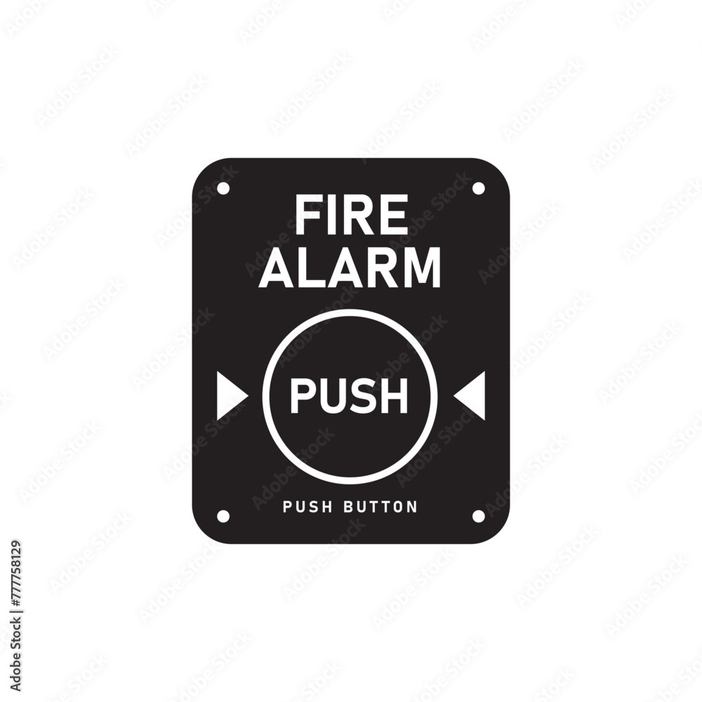 Fire alarm button icon design, isolated on white background, vector illustration Fire alarm button icon design, isolated on white background, vector illustration