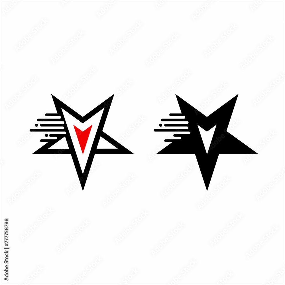 Obraz premium Abstract simple pentagram star logo design.