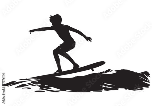 Surfboarding vector silhouettes