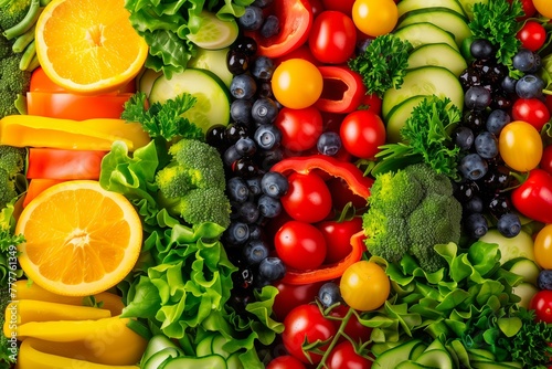 Nutritional Harmony  Representing the Importance of a Healthy Diet with Fresh Fruit and Vegetables