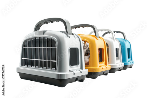 Durable Plastic Pet Carriers isolated on transparent background