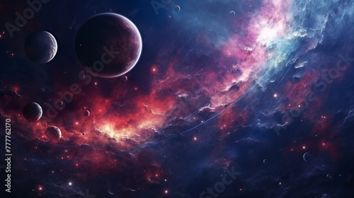 Planets and galaxies  wallpapers. The beauty of deep space. Billions of galaxies in the universe Cosmic art background