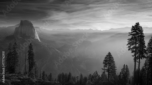 Half Dome at Sunrise. Yosemite National Park. California (vt) photo