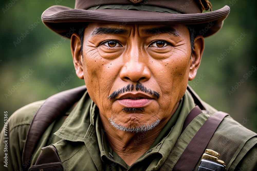 Fototapeta premium Soldier in the Jungle