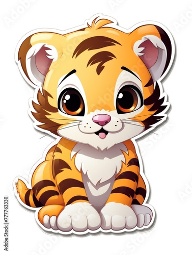 Artistic portrayal of a lively tiger cub  bringing a burst of life to your designs.