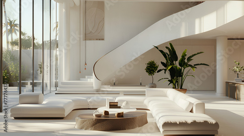 Design mockup in white and color of luxury house