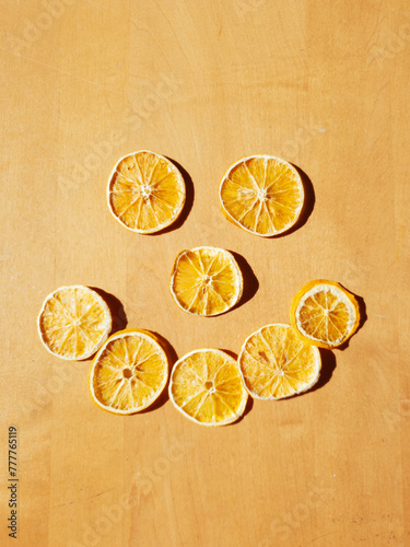 Happy Face Made From Orange Slices photo