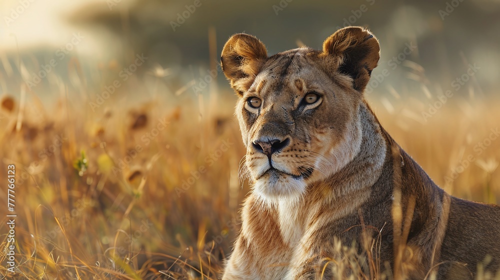 a lioness in savannah