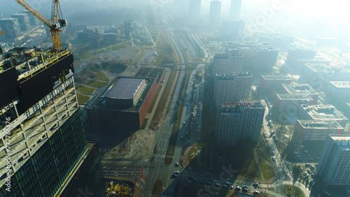 Aerial View Of The Tallest Building In Katowice. KTW II