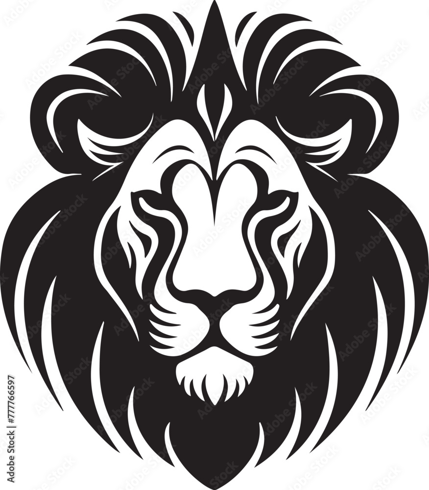 Fototapeta premium Lion Face silhouette vector