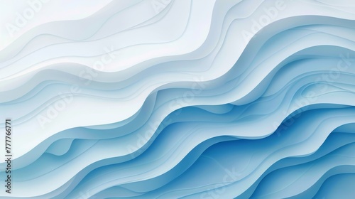 Minimalistic blue and white gradient background. Serene abstract waves background. Peaceful blue wave pattern for serene and minimalist designs.
