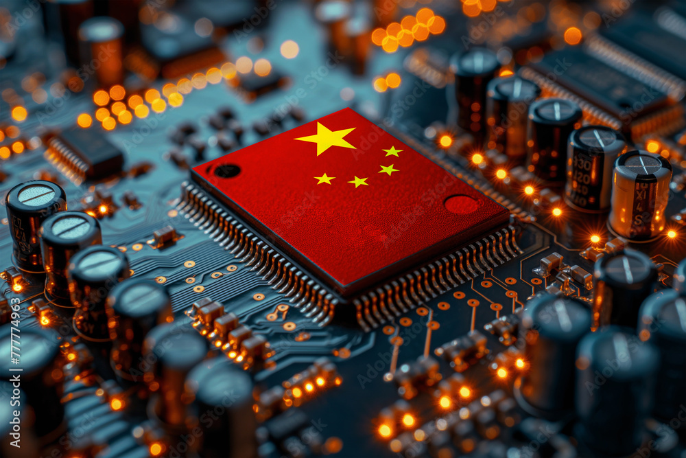 Chinese Flag Computer Chip