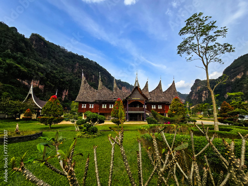 A traditional Minangkabau house, known as a 